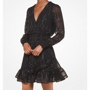 Plaid Jaquard Ruffled Dress